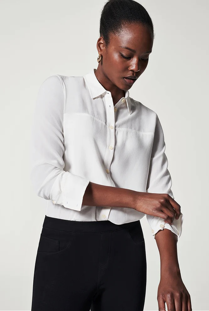 White collared best sale button up shirt